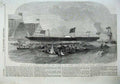 Old Antique Print 1855 Launch Majesty Queen Ship Victoria Albert Pembroke 19th