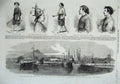 Original Old Antique Print 1855 Nanking Stockades Ships Rebel Woo Sier Kwangsi