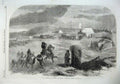 Original Old Antique Print 1855 Music Band French Camp War Army Siers Horses