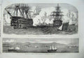 Old Antique Print 1855 Queen Ship Fairy Spithead Frigates Leopard Fulton 19th
