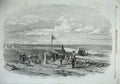 Original Old Antique Print 1855 Officers Cemetery Cathcart Hill Sebastopol War