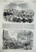 Antique Print *0178 1855 Windsor Emperor Arch Castle Arms Railway Station 18th