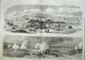 Old Antique Print 1855 Camp Naval Brigade Sebastopol War Trenches Battle 19th