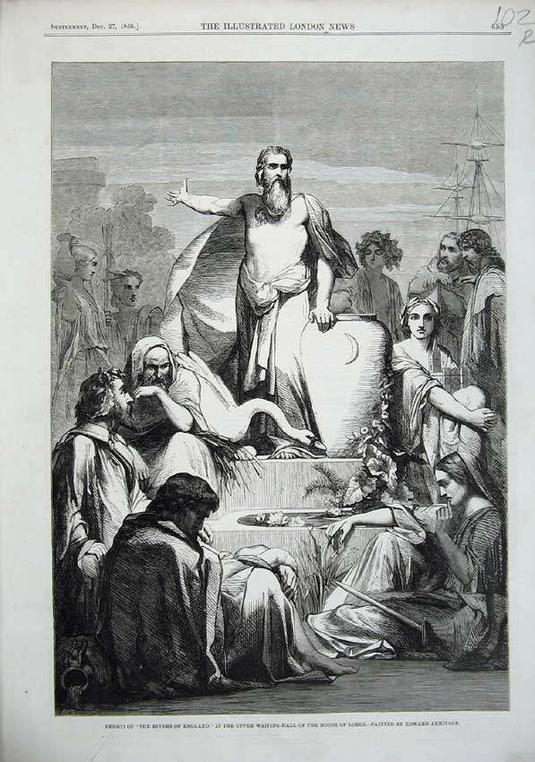Antique Print *0184 1856 House Lords Men Women Wurka Clay Edward Armitage 19th