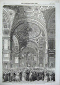 Original Old Antique Print 1856 Ball St Alexanders Hall Palace Kremlin Russia