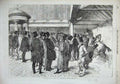 Original Old Antique Print 1856 Scene Tattersall'S Horse Auction Men Sale 19th