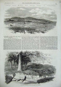 Original Old Antique Print 1856 Roman Land Mines Villa Shropshire Hoar Stones