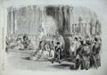 Original Old Antique Print 1856 Marriage Infanta Amalia Prince Bavaria Madrid
