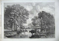Original Old Antique Print 1856 Landscape Cattle River Trees Country Cooper