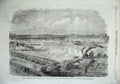 Original Old Antique Print 1856 Floods Lyons France Mistral Wind Bridge Dore