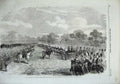 Old Antique Print 1856 Army Review Hyde Park London Majesty Queen Guards 19th
