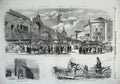 Old Antique Print 1856 Moscow Russia Market Buildings Telashca Horse Cart 19th