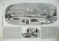 Original Old Antique Print North Sea Steamer Ship Ice Cronstadt 1856 Sebastopol