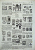 Original Old Antique Print 1856 London Signs Badges Cecil Street James England