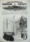 Old Antique Print 1856 Enthronement Bishop London St Pauls Cathedral Men 19th