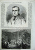 Original Old Antique Print Paul Delaroche 1856 Spanish Church Scene Topham 19th