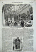 Old Antique Print 1856 Barber Surgeons Hall Court Room Architecture Jones 19th