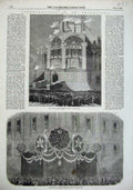 Old Antique Print 1856 Watch Tower Nevskoi-Prospekt Illuminated Fine Art 19th