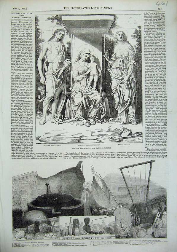 Old Antique Print 1856 Scriptural Museum Mantegna Gallery Magdalene Art 19th