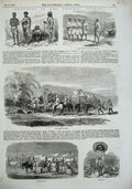Old Antique Print Santhal Country 1856 Caragola Fair Danghur Pig-Sticking 19th