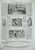 Original Old Antique Print 1856 Sword Williams Nova Scotia Braemar Games Andrew