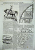 Original Old Antique Print 1856 Sacrament Matrimony Doncaster Cup Horse Giotto