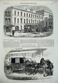 Old Antique Print 1856 Count De Morny French Ambassador State Coach Horse 19th