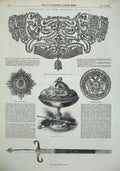 Old Antique Print 1856 Emperor Russia Sword Diamond Stomacher Medal Star 19th