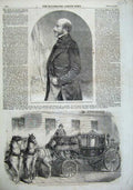 Old Antique Print 1856 Horse Carriage Count Morny French Ambassador Man 19th