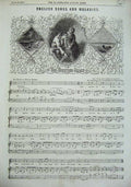 Old Antique Print 1856 Sheet Music English Songs Melodies Trusting Heart 19th