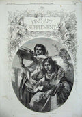 Original Old Antique Print 1856 Spanish Minstrels Women Music 19th