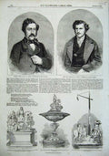 Original Old Antique Print 1856 Colonel Lake Teesdale Men Goodwood Horse Racing