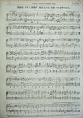 Original Old Antique Print 1856 Sheet Music Guards March Victory Frank Mori