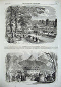 Old Antique Print 1856 Pre Catalan Bois Boulogne Paris Orchestra France 19th