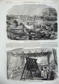 Old Antique Print 1856 Boulevard Lafayette Lyons Floods Bells Notre Paris 19th
