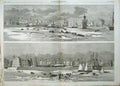 Old Antique Print 1857 Cronstadt Merchant Ship Ice Man-Of-War'S Mole Art 19th