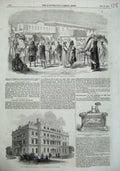 Old Antique Print 1857 Cavlary College Richmond Wharf Suez Specie London 19th