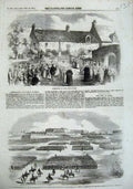 Old Antique Print 1857 Cross Blois Pennefather Troops Review Ashburnham 19th