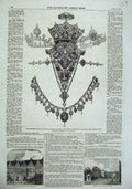 Original Old Antique Print 1857 Devonshire Gems Countess Granville Inn Holburn