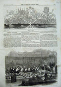 Original Old Antique Print 1857 Swearing New Members Parliament Men Victorian