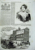 Old Antique Print Duchess Gloucester 1857 House Piccadilly Building Art 19th
