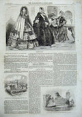 Old Antique Print Womens Fashion 1857 Winteringham Church Russian Mortar 19th