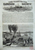 Old Antique Print 1857 Sultan Palace Dolmabaghdsche Royal Albert Ship Sea 19th