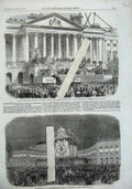 Old Antique Print 1857 Buchanan President America Washington Naples Largo 19th