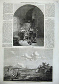 Old Antique Print 1857 Gerhard Douw'S Portrait Hunting Hawking Bridge Art 19th