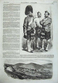 Original Old Antique Print 1857 Army Regiment Highlanders View Karani Balaclava