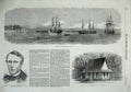 Old Antique Print 1857 Greytown Harbour St Juan Walker British Consulate 19th