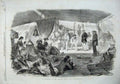 Original Old Antique Print 1857 Indian Ocean Sailing Ship People Relaxing Games