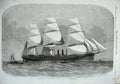 Old Antique Print 1857 United States Steam Corvette Niagara Sailing Ship 19th