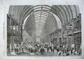 Original Old Antique Print 1857 Grand Hall Art Paintings Manchester Exhibtion